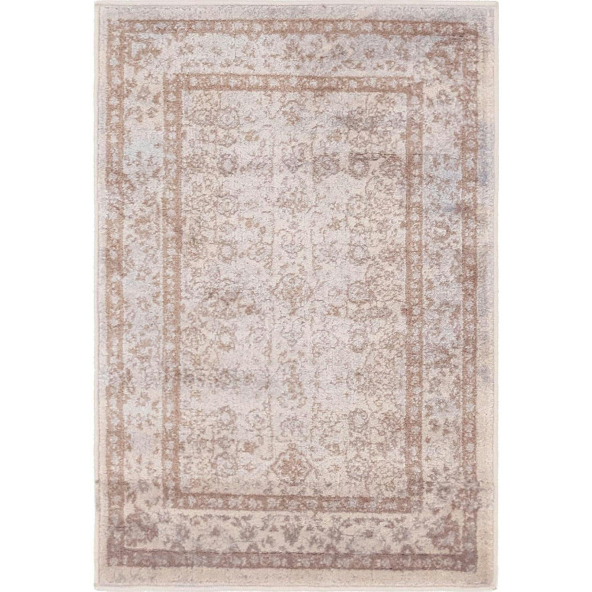 Estate Cream and Ivory 3x5 Easy-Care Synthetic Area Rug