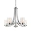Willow Chrome 5-Light Chandelier with Matte Opal & Clear Glass Shades