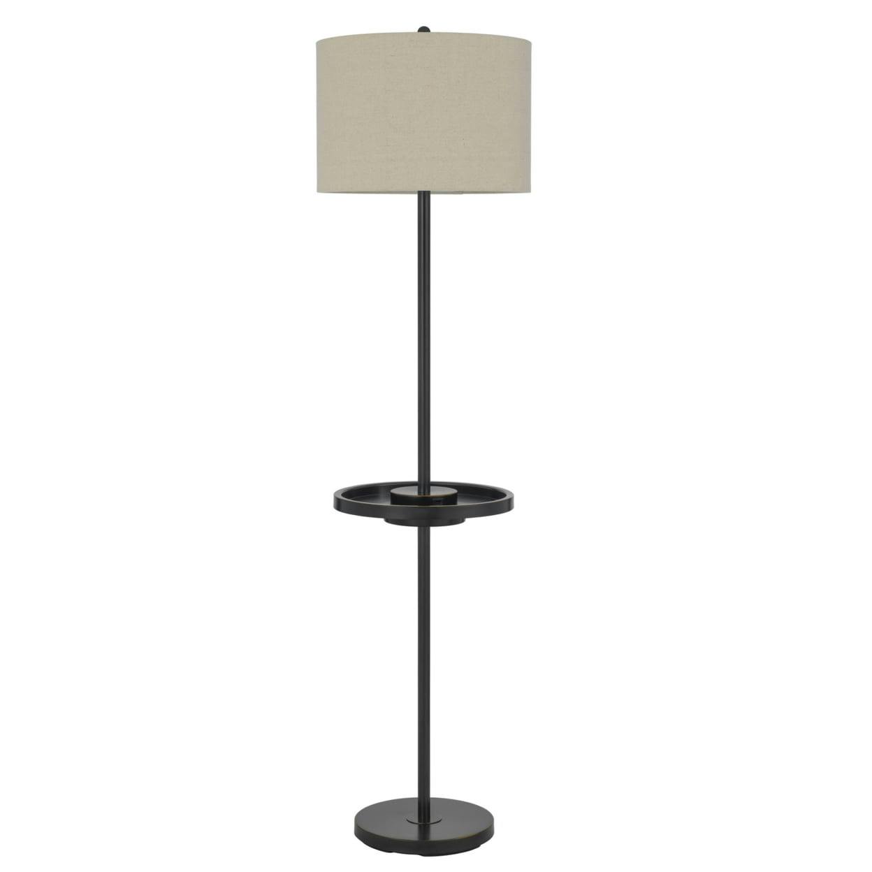 Bronze Elegance 62" Cordless Metal Floor Lamp with Tray and USB Ports