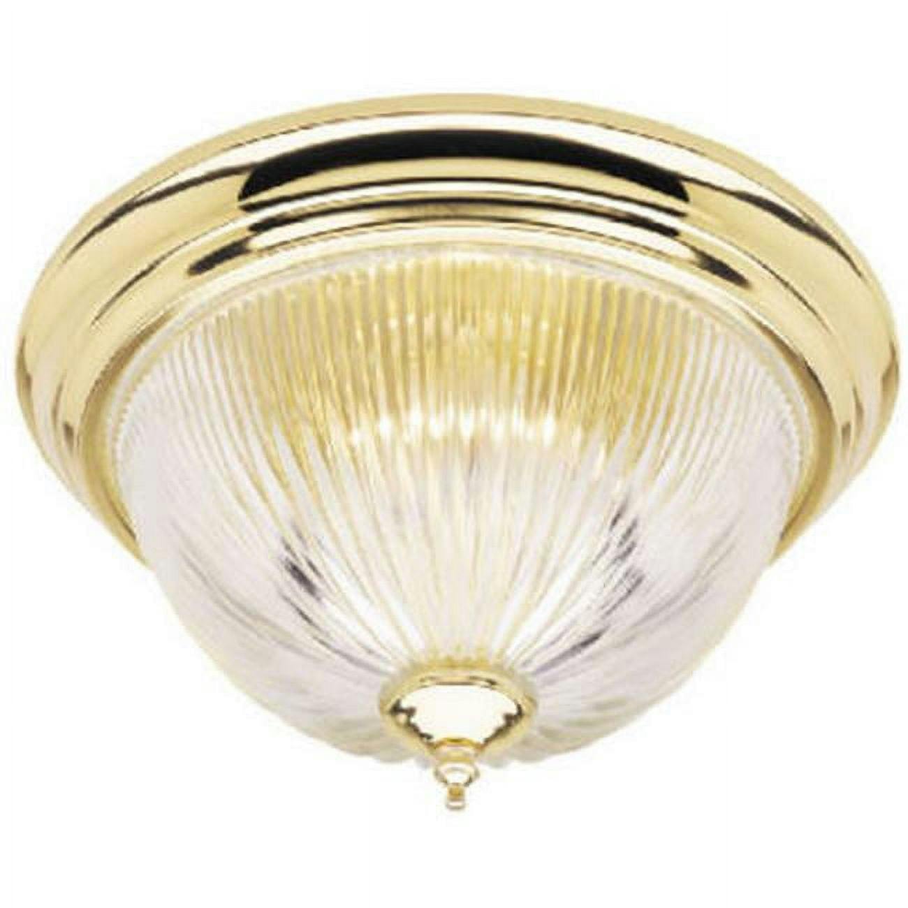 Elegant Brass and Glass 11" Flush Mount Ceiling Light