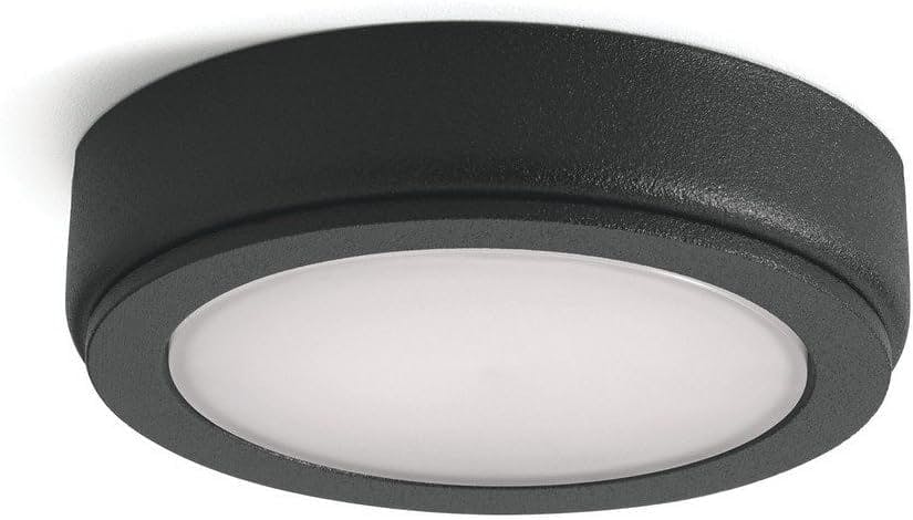 Sleek Textured Black 2.75" LED Bathroom Ceiling Light, Modern