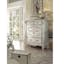 Versailles Bone White 5-Drawer Chest with Carved Wood Detail