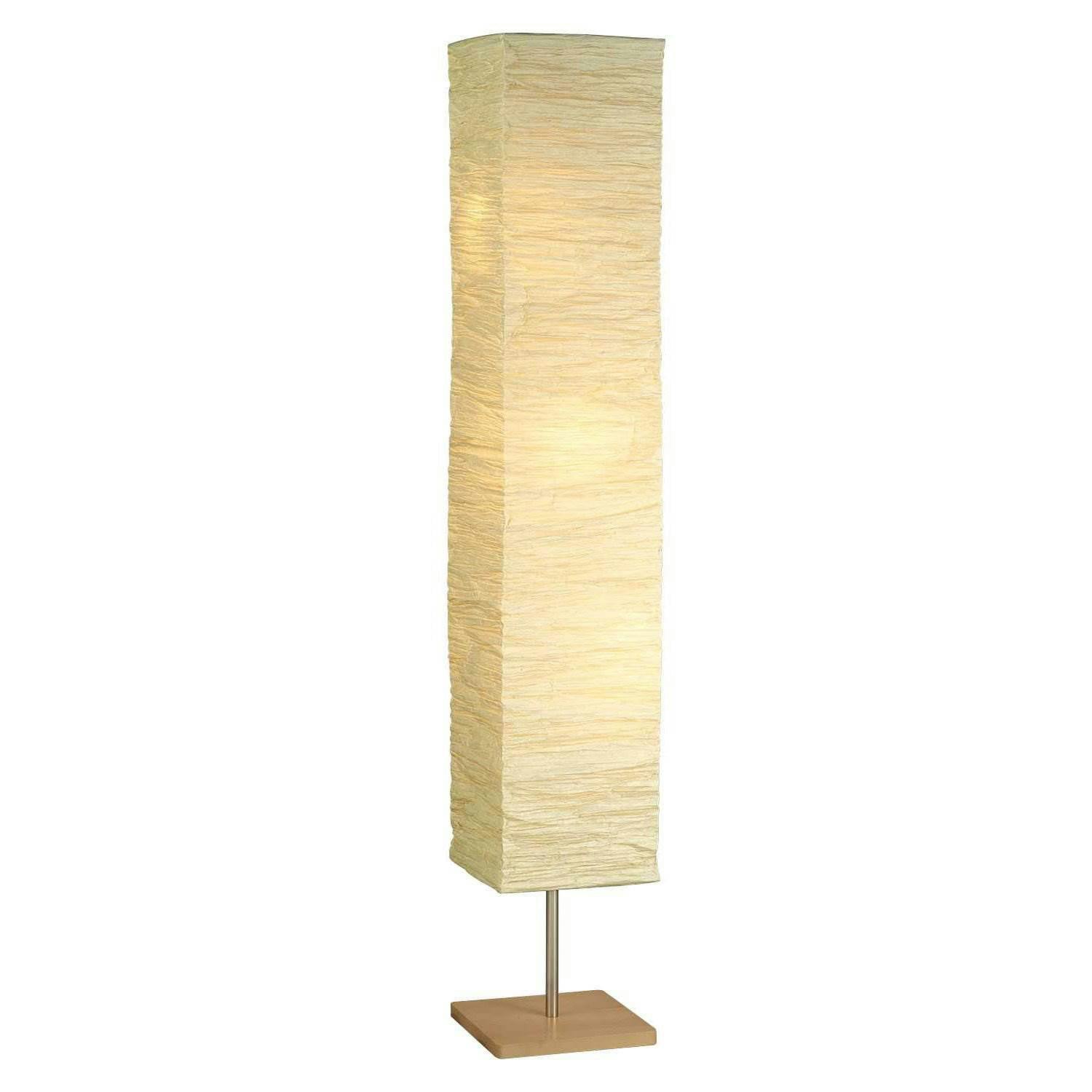 Lumina White 24" Energy Star Modern Floorchiere with Natural Paper Shade