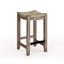Rustic Industrial 26" Brown Wood Saddle Counter Stool