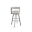 Charcoal Gray 33.75'' Swivel Metal Counter Stool with Round Cushion
