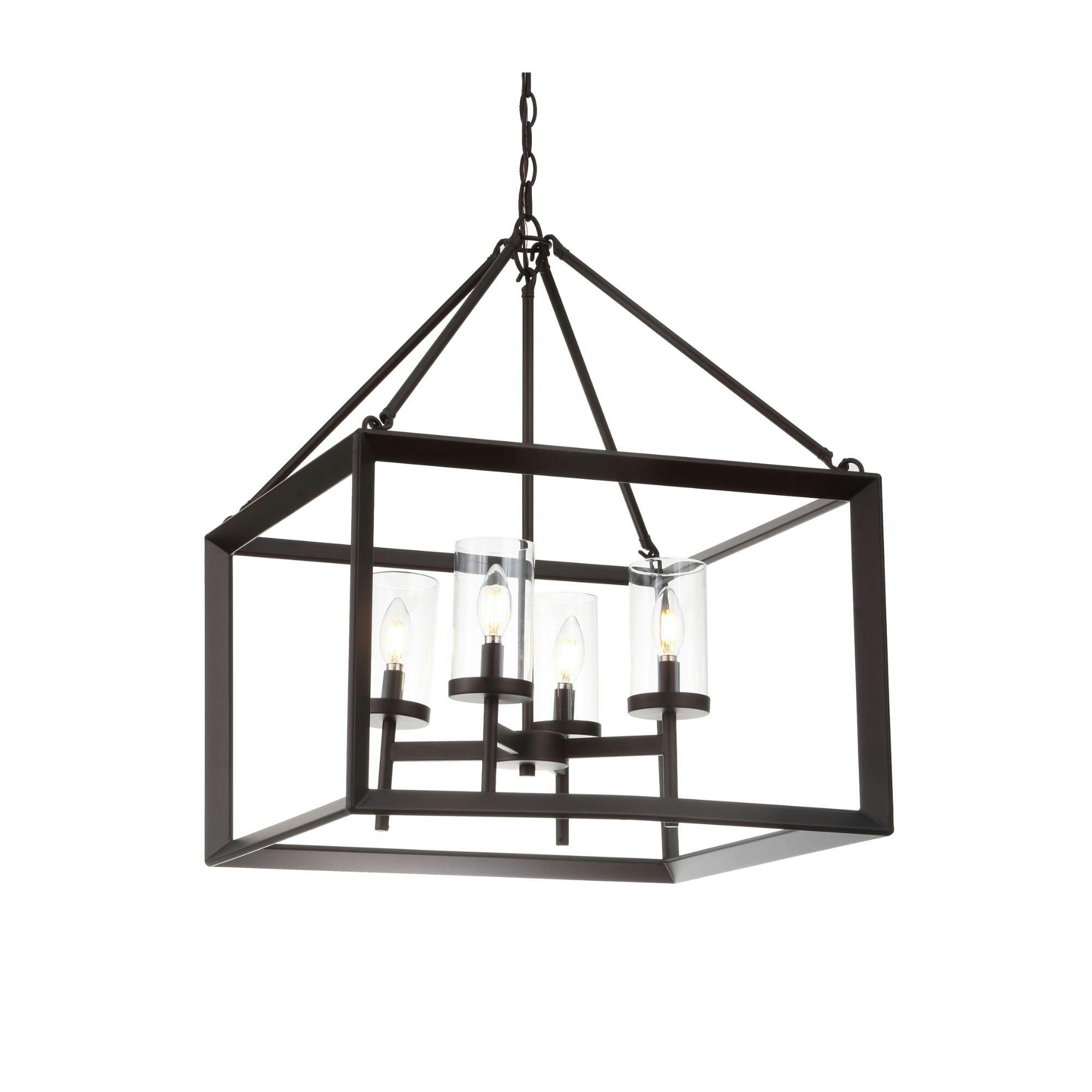 Anna Oil-Rubbed Bronze LED Lantern Pendant with Clear Glass