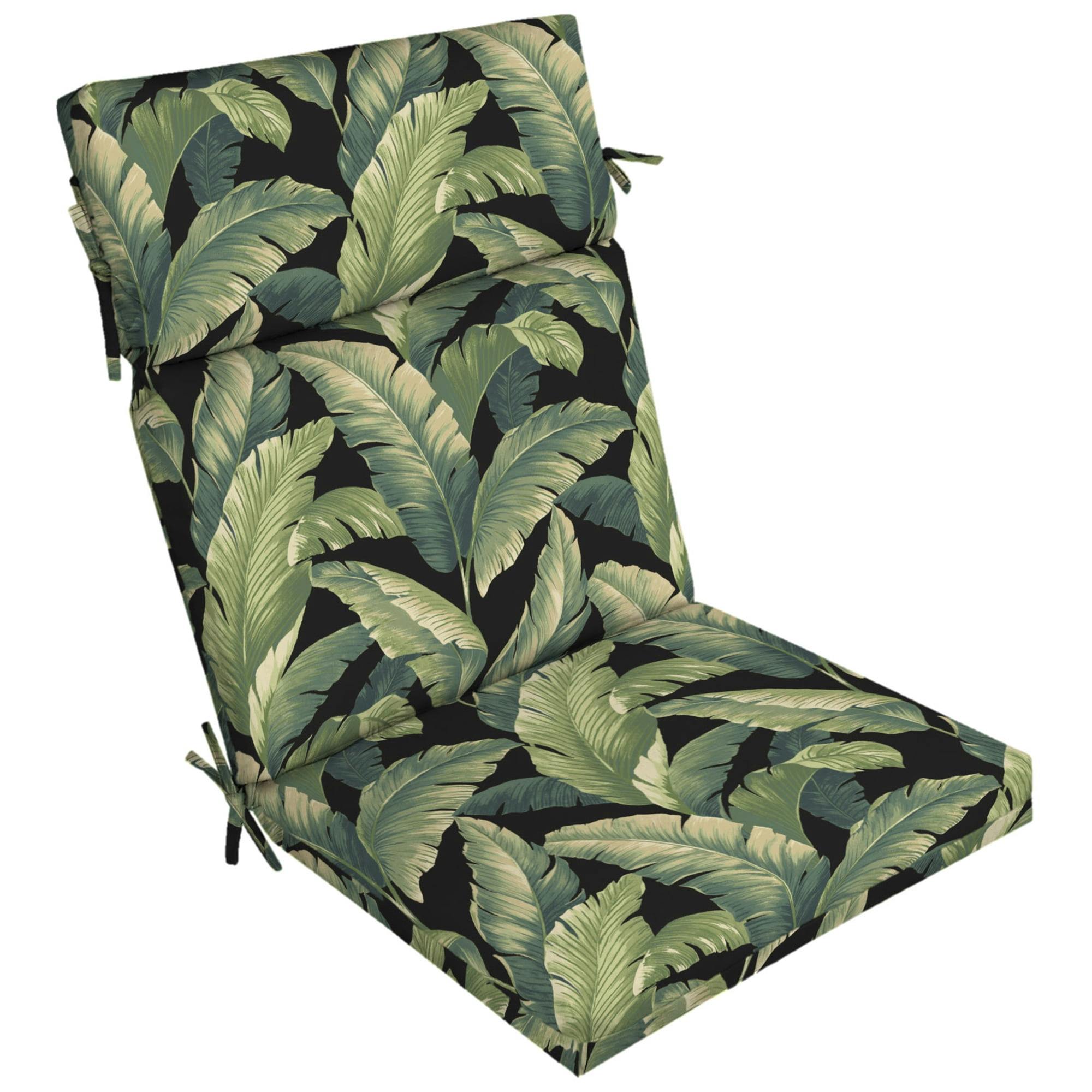 Onyx Cebu Tropical Leaf Pattern Outdoor Dining Chair Cushion