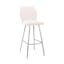 Modern Swivel 26" White Faux Leather Counter Stool with Stainless Steel Base
