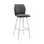Sleek Gray Contemporary 42" Metal Bar Stool with Cushioned Seat