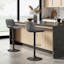 Gray Faux Leather Swivel Adjustable Bar Stool with Chrome Base