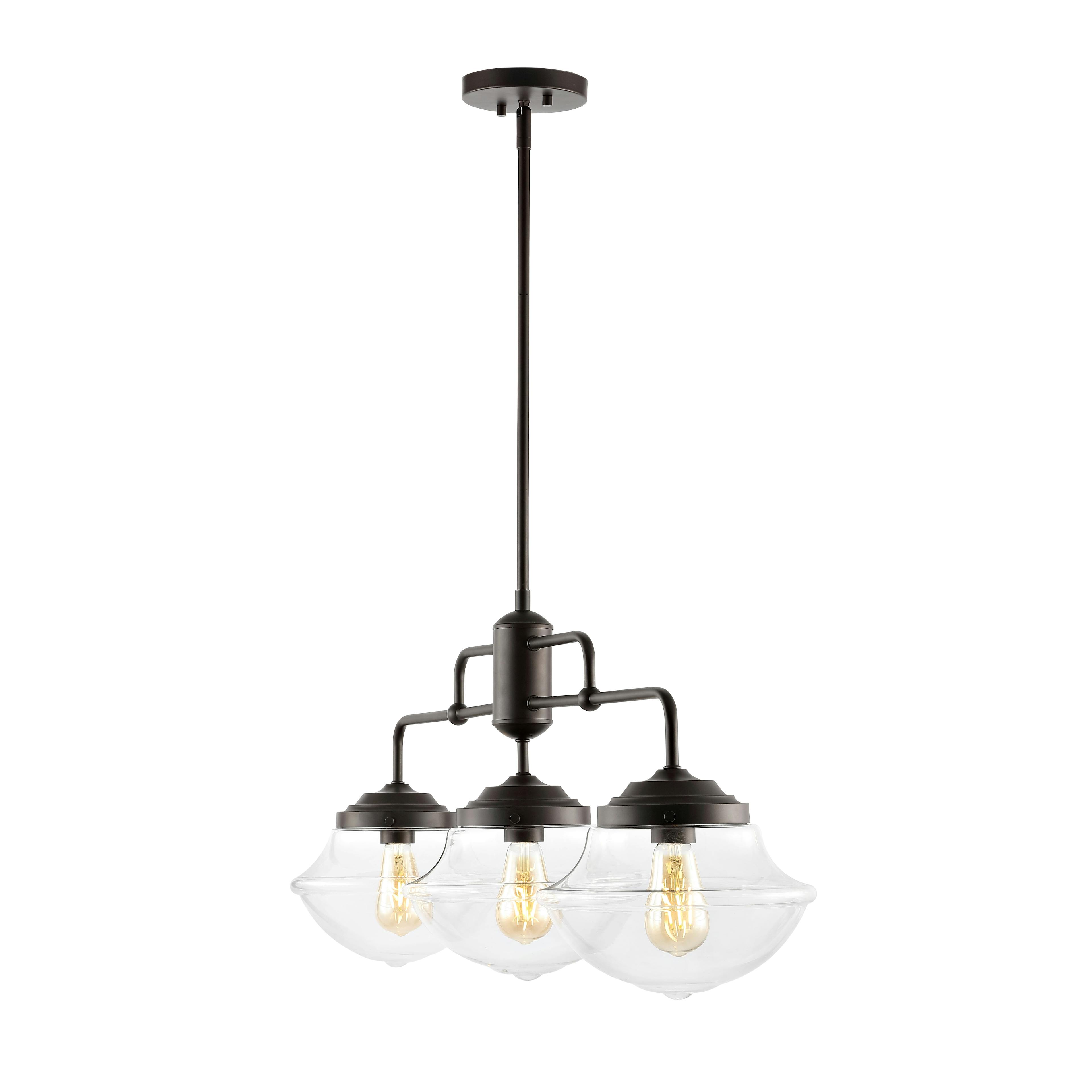 Avery 37.5" Oil-Rubbed Bronze 3-Light Industrial Rustic LED Linear Pendant