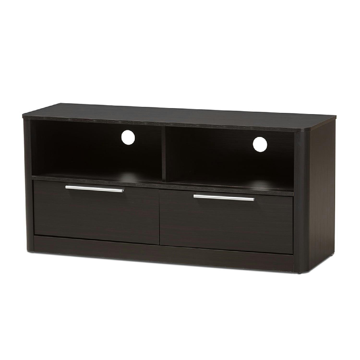 Carlingford Espresso Brown 48" Modern TV Stand with 2 Drawers