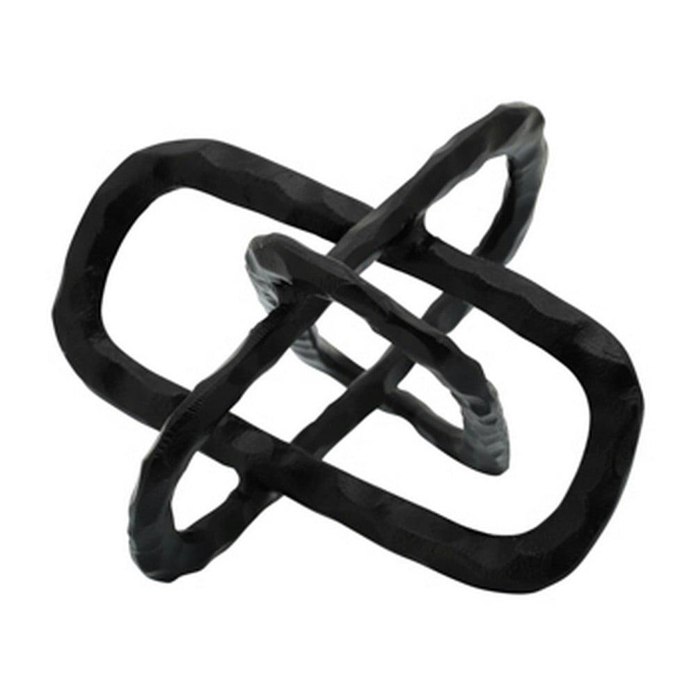 Artistic Oval Interlinked 9'' Metal Accent Decor in Antique Black