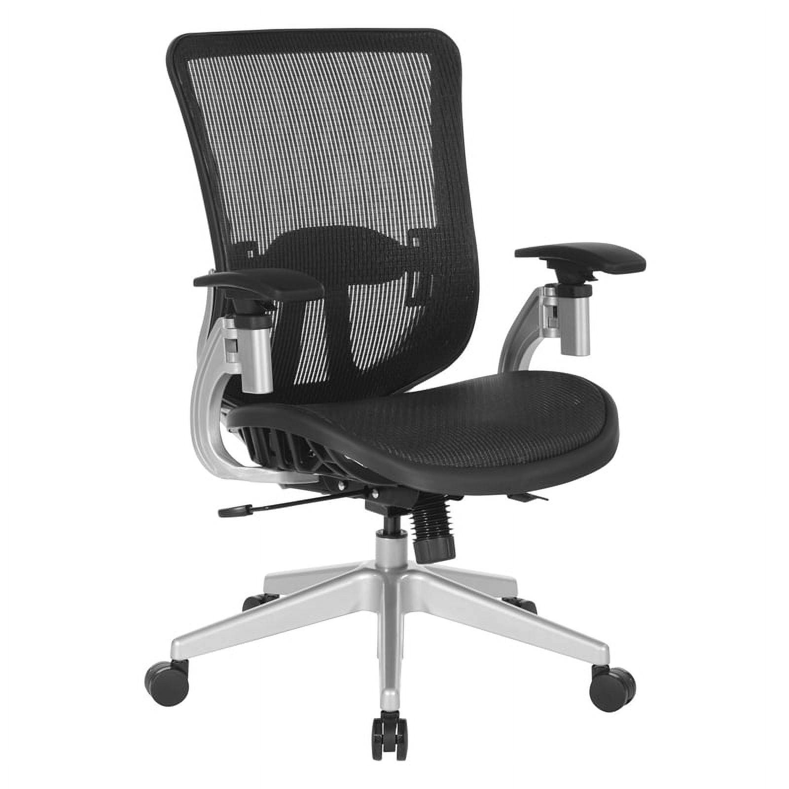 Executive Black Mesh Adjustable Office Chair with Lumbar Support