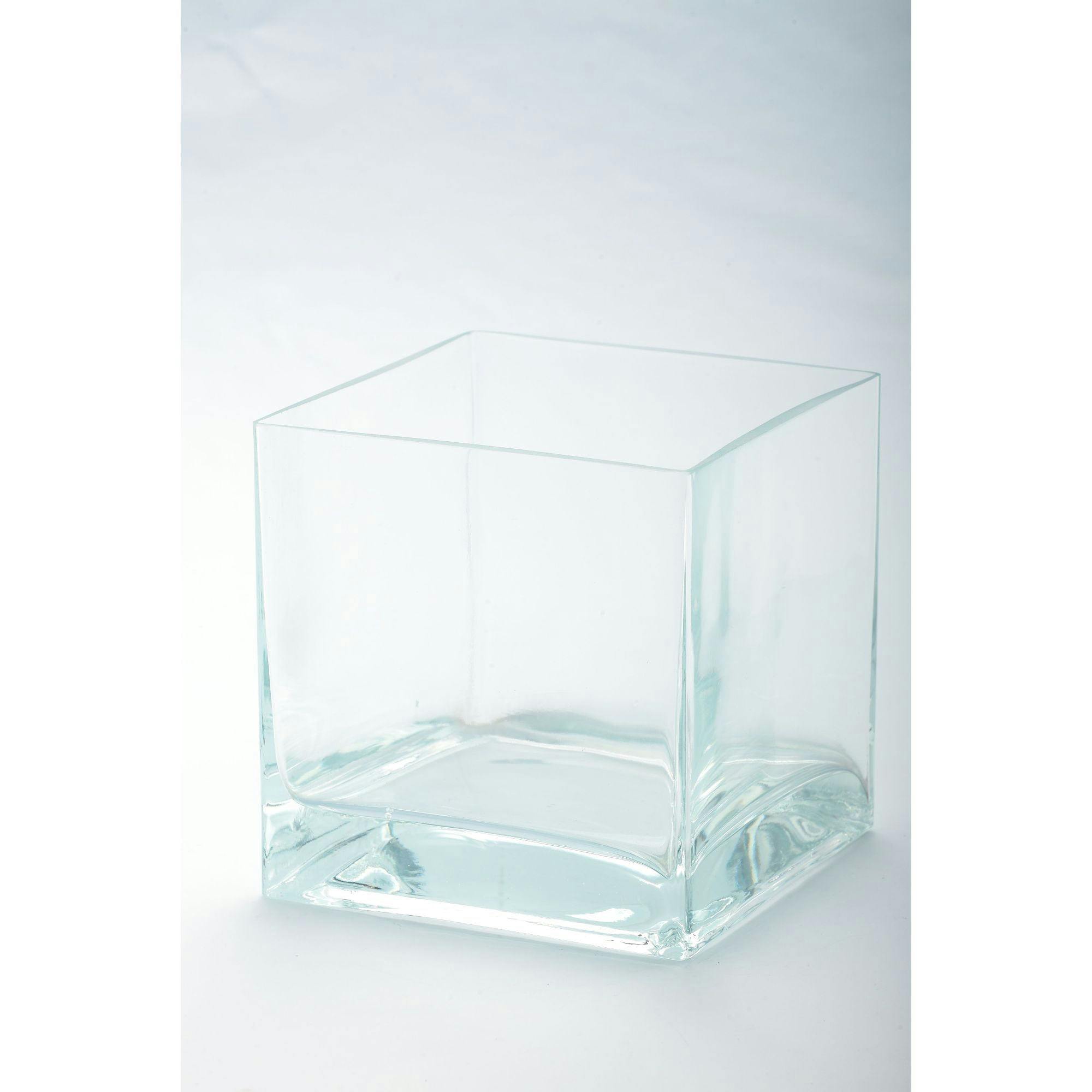 Winter Elegance 6" Clear Glass Square Pillar Candle Holder