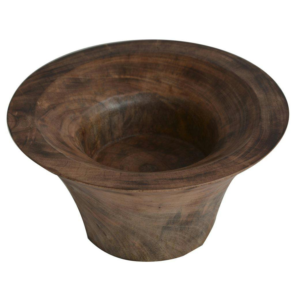 Earthy Suar Wood Decorative Long Necked Bowl 16"x8"