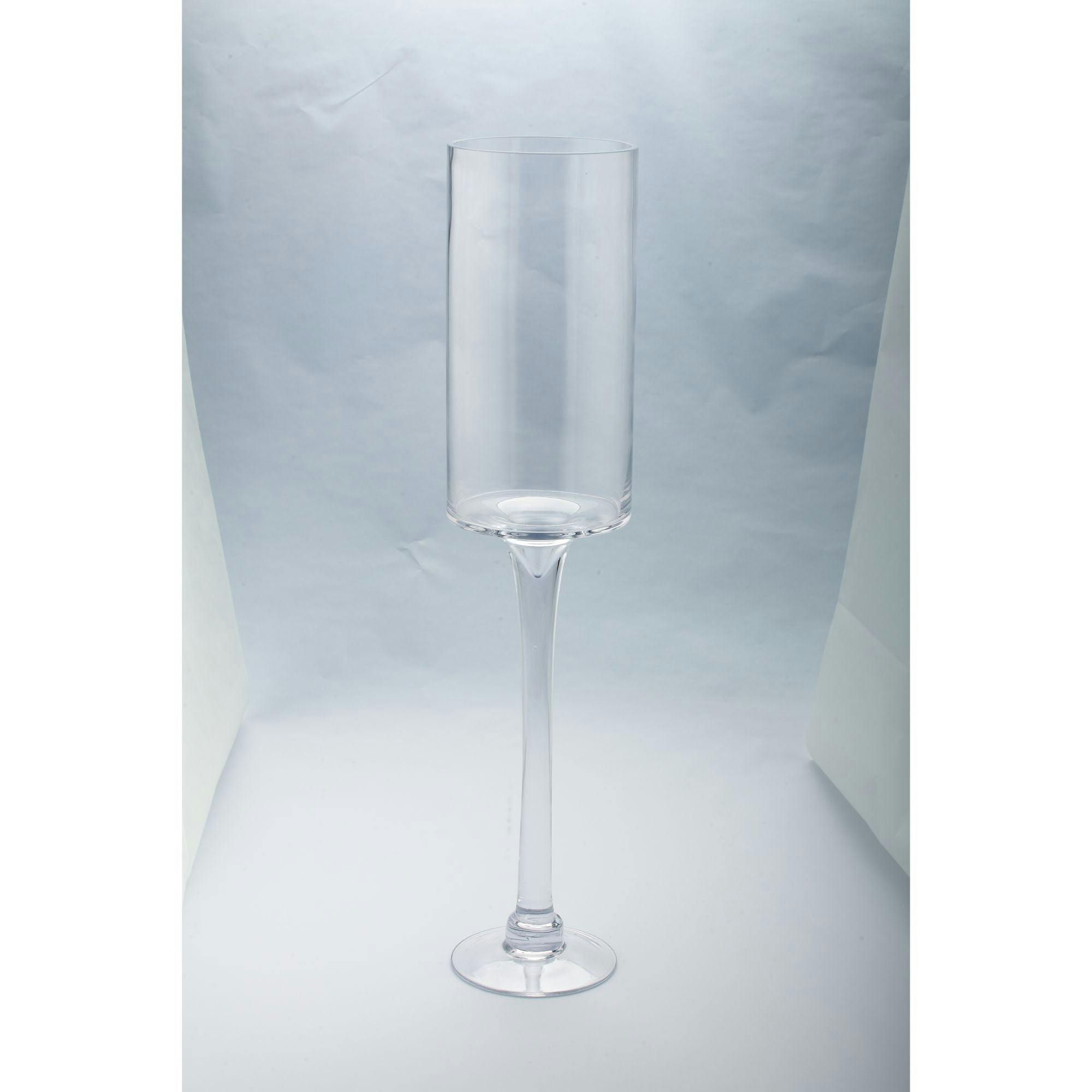 Handblown Clear Glass 24" Pillar Candle Holder