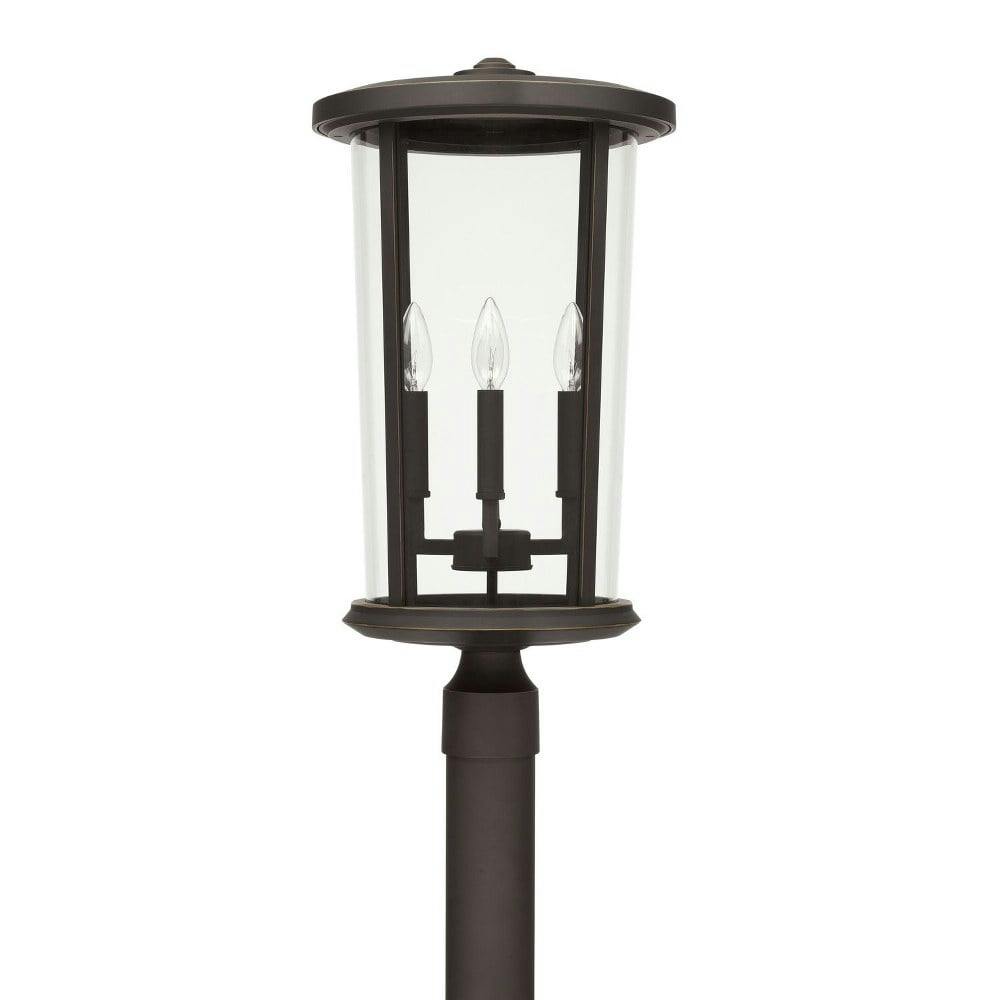 Howell Elegance 4-Light Oiled Bronze Outdoor Post Lantern with Clear Glass