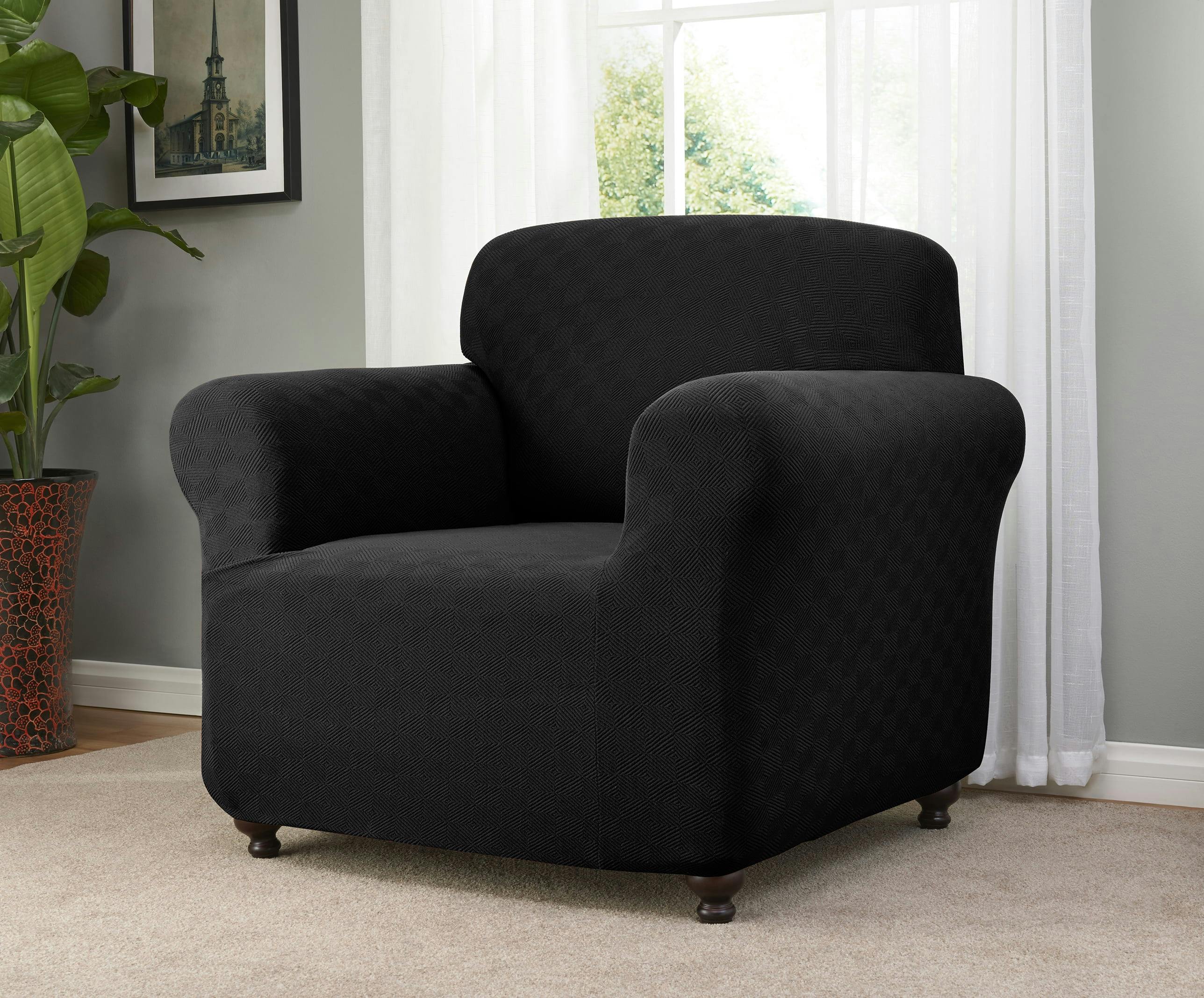 Madison Black Checkerboard Stretch Chair Slipcover