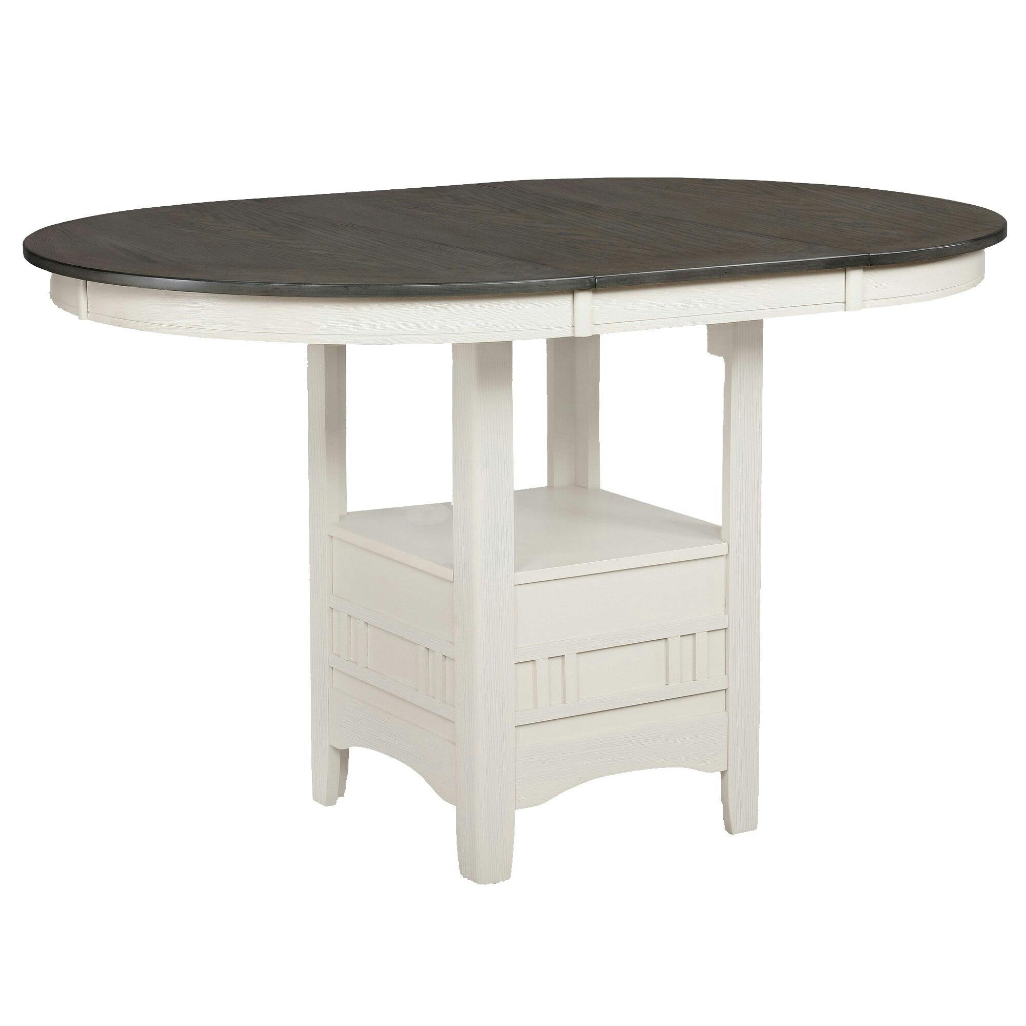 Sophisticated Dual-Tone Extendable Round Counter Height Table