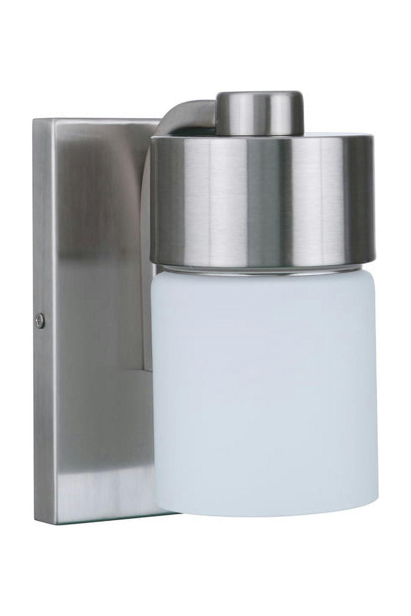 Transitional Polished Nickel Wall Sconce with White Opal Glass Shade