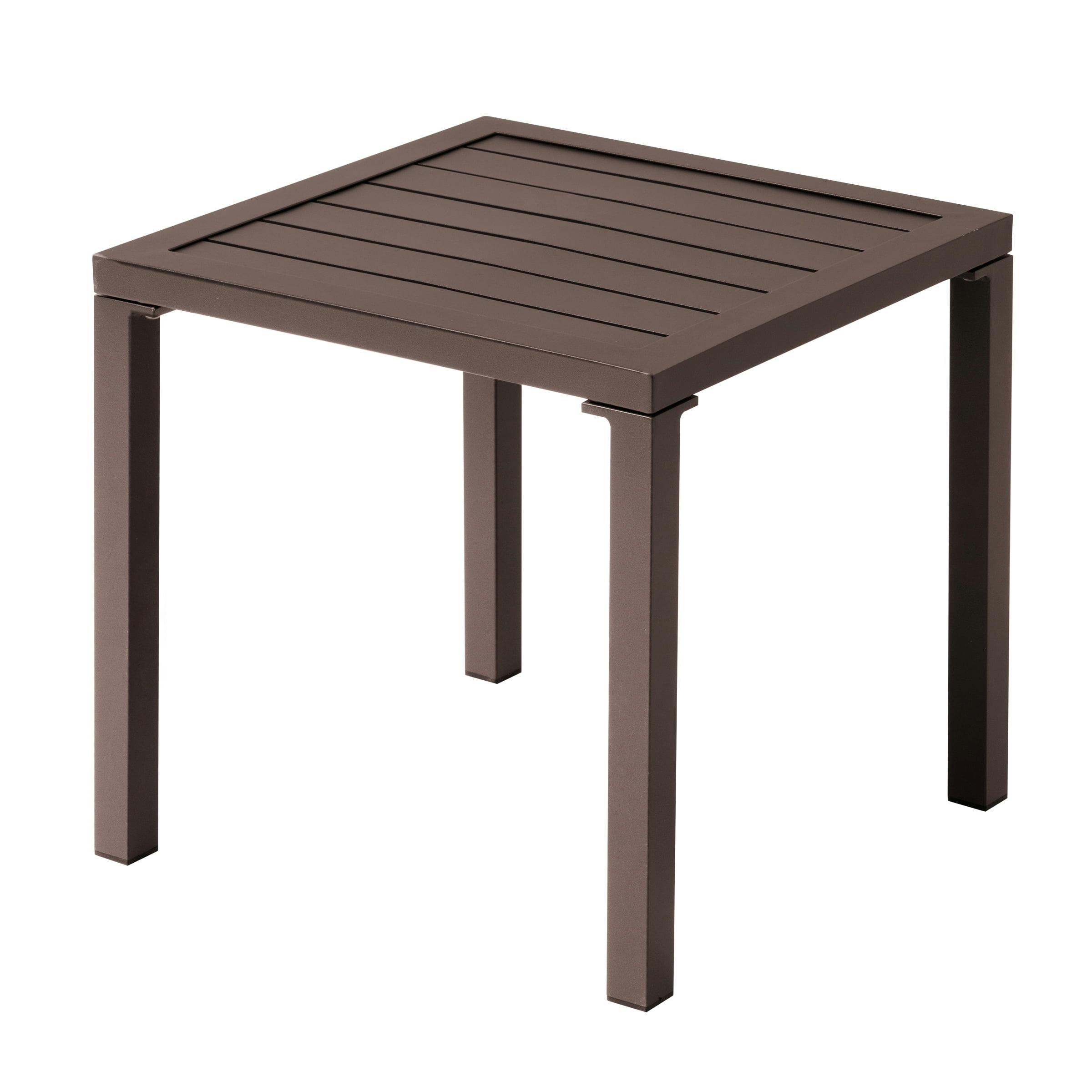 Ergonomic Outdoor Aluminum Lounge Set with Adjustable Chairs & Side Table - Brown