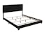 Transitional Black Faux Leather King Platform Bed with Upholstered Headboard