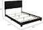 Transitional Full/Double Black Faux Leather Platform Bed with Upholstered Headboard