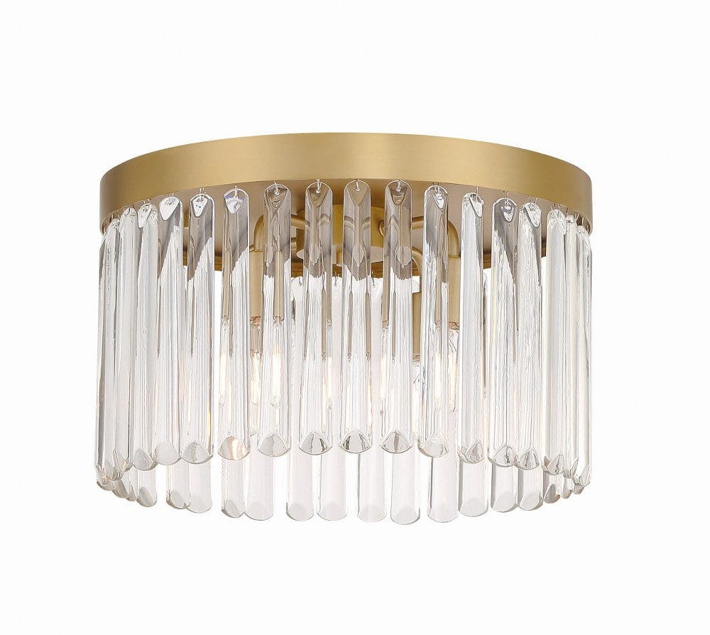 Emory Modern Gold 4-Light Flush Mount with Glass Crystals