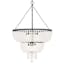 Bohemian Matte Black 8-Light Chandelier with Frosted Glass Beads