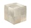 Contemporary Gray Cowhide Patchwork Pouf Ottoman, 16" Cube