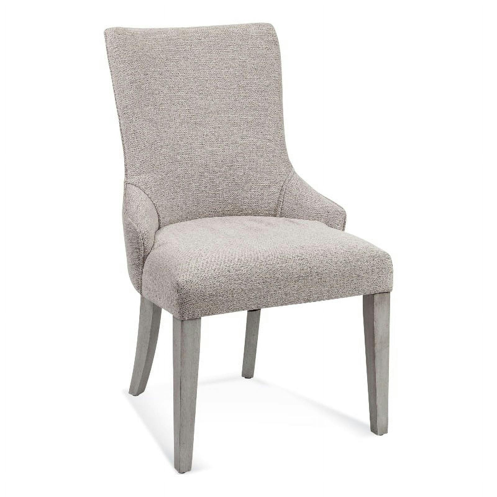 Elegant Gray Upholstered Parsons Side Chair with Flared Wooden Legs