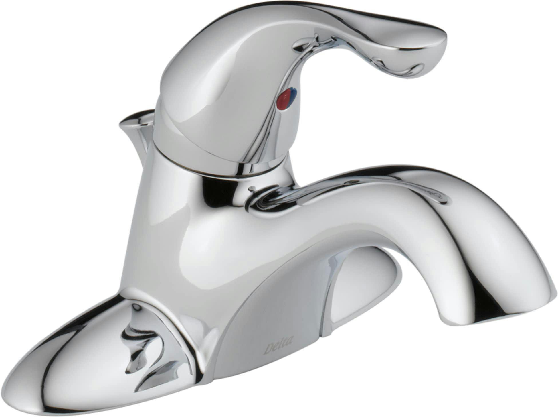 Sleek Modern Chrome Centerset Bathroom Faucet with Drain Assembly