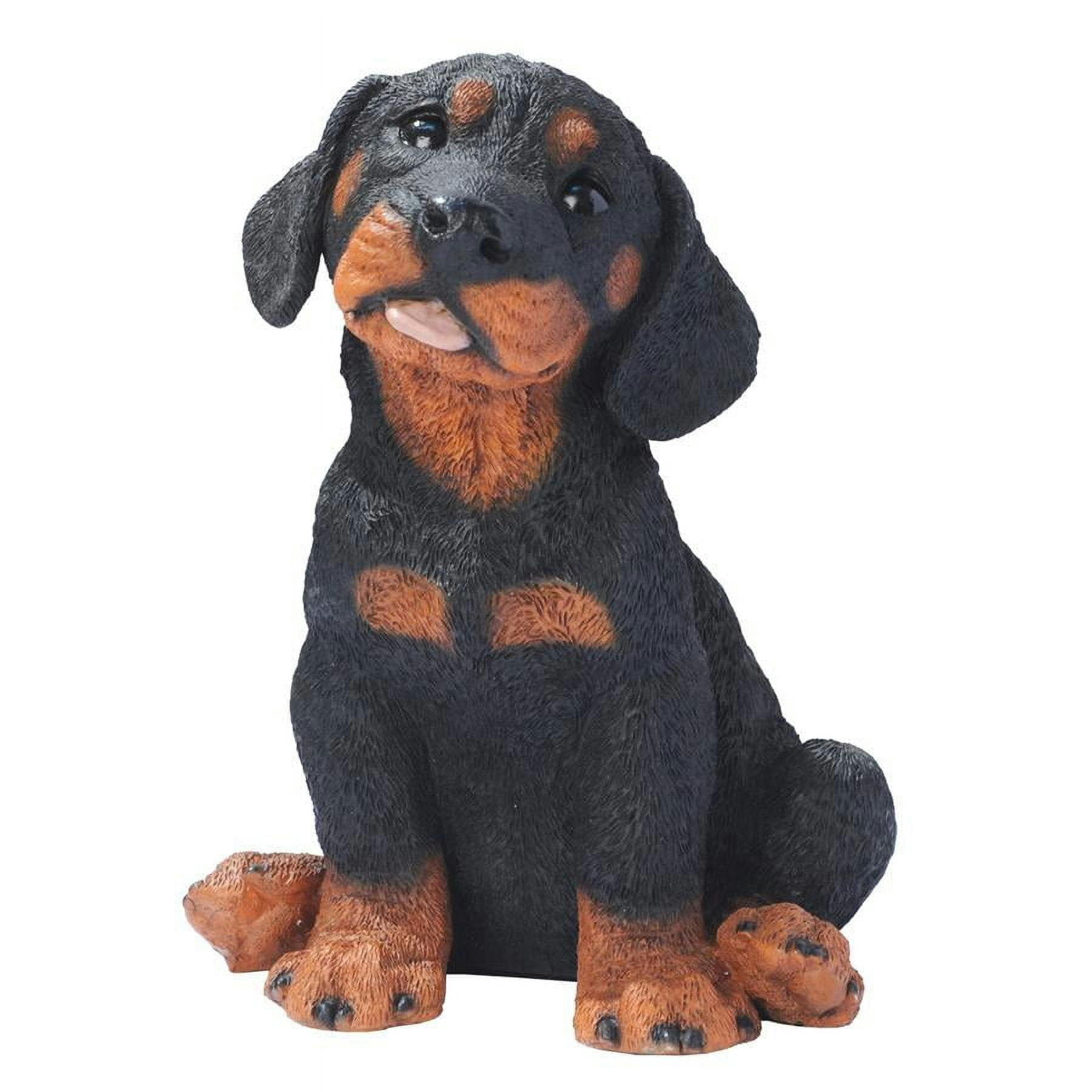 Charming 7" Resin Rottweiler Puppy Statue in Lifelike Detail