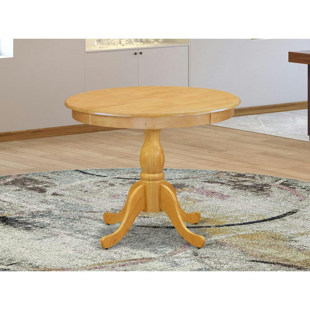 Oakland Elegance 36" Round Oak Wood Pedestal Dining Table