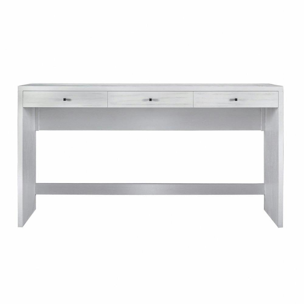 Checkmate White Waterfall Console Table with Storage Drawers