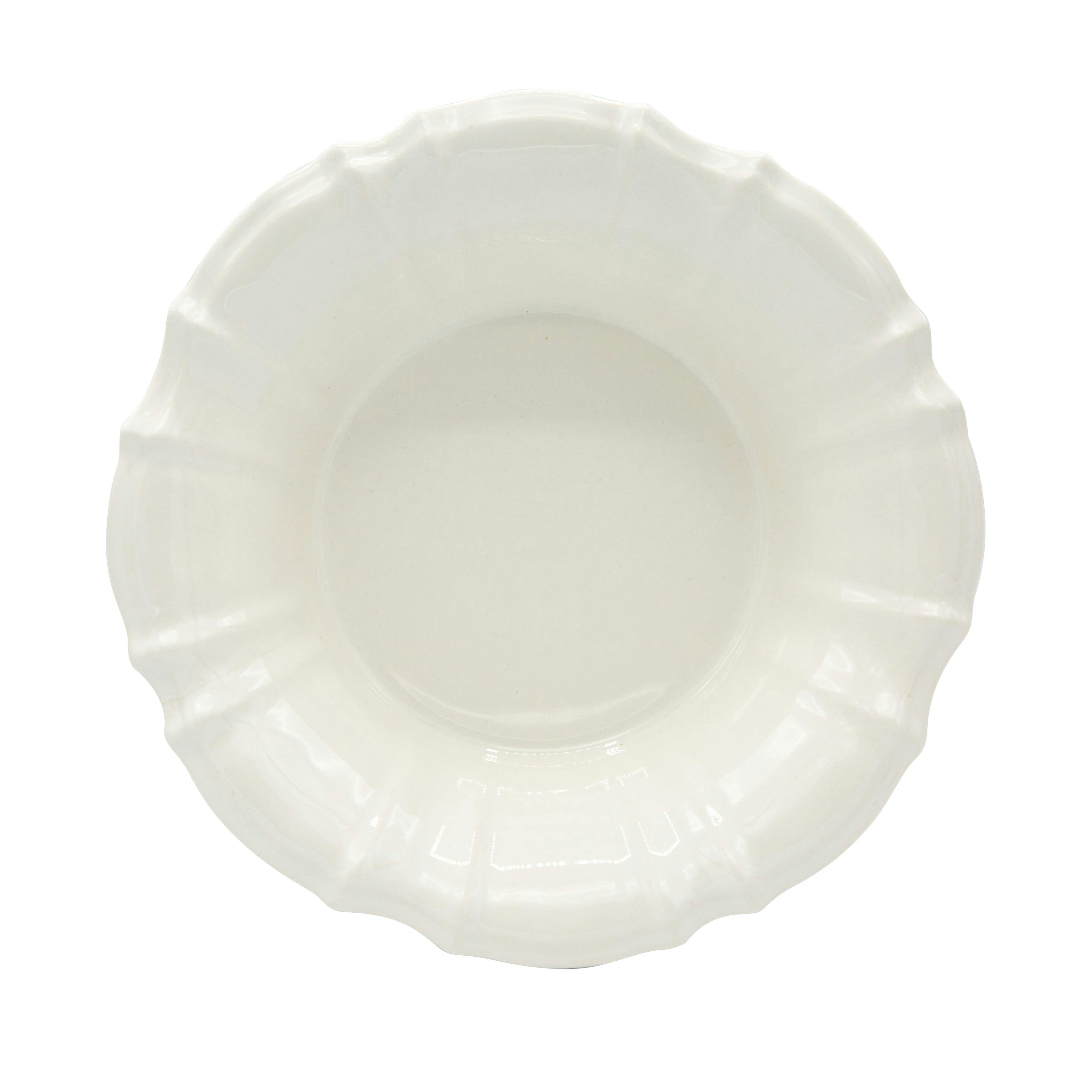Elegant Chloe Ceramic Serving Bowl 9.84" White - Microwave & Dishwasher Safe
