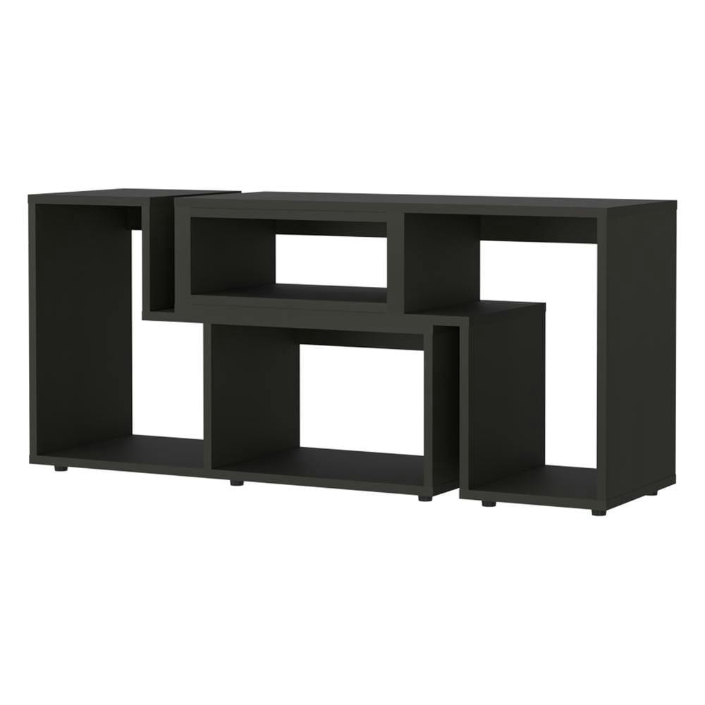 Sleek Harmony Extendable Black TV Stand with Multiple Storage