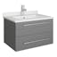 Lucera 24" Wall Hung Gray Quartz Top Modern Bathroom Vanity