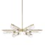 Elegant Aged Brass 6-Light Chandelier with Beaded Clear Glass Shades