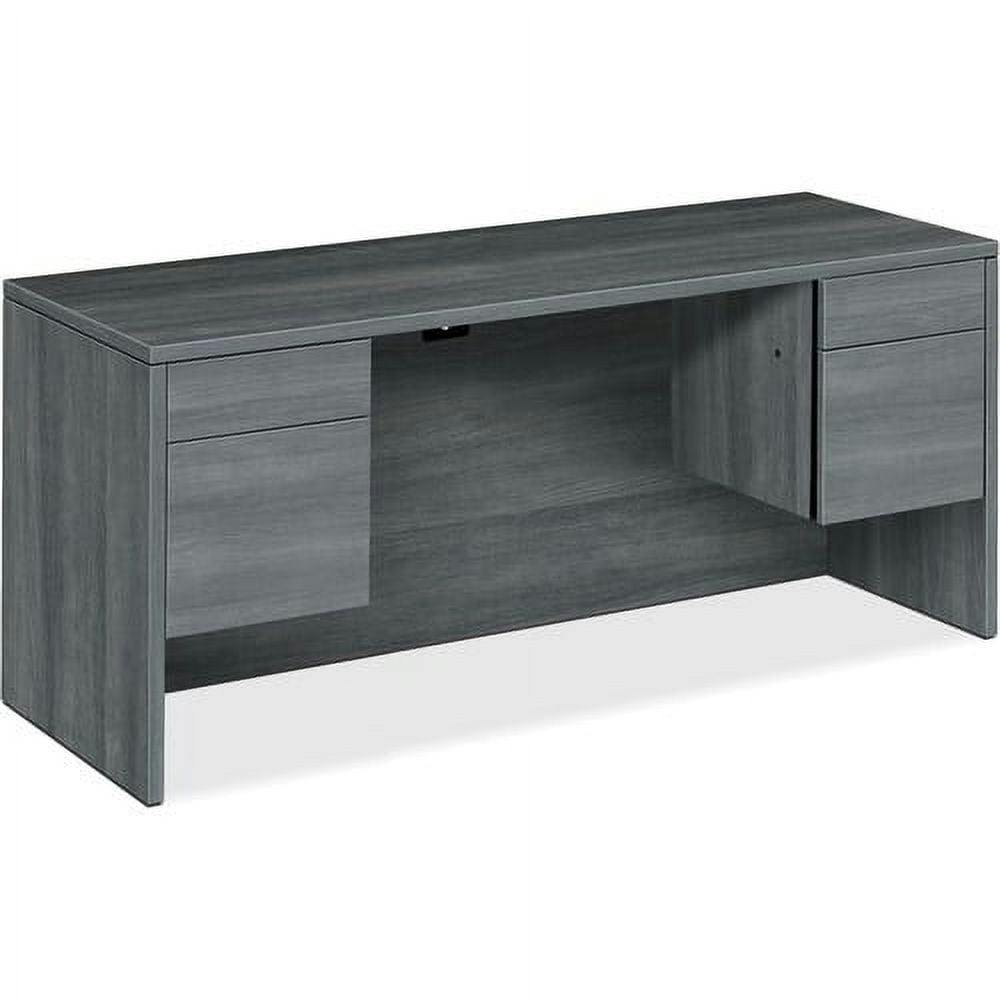 Sterling Ash Executive Credenza with Built-in Power and Filing Cabinet