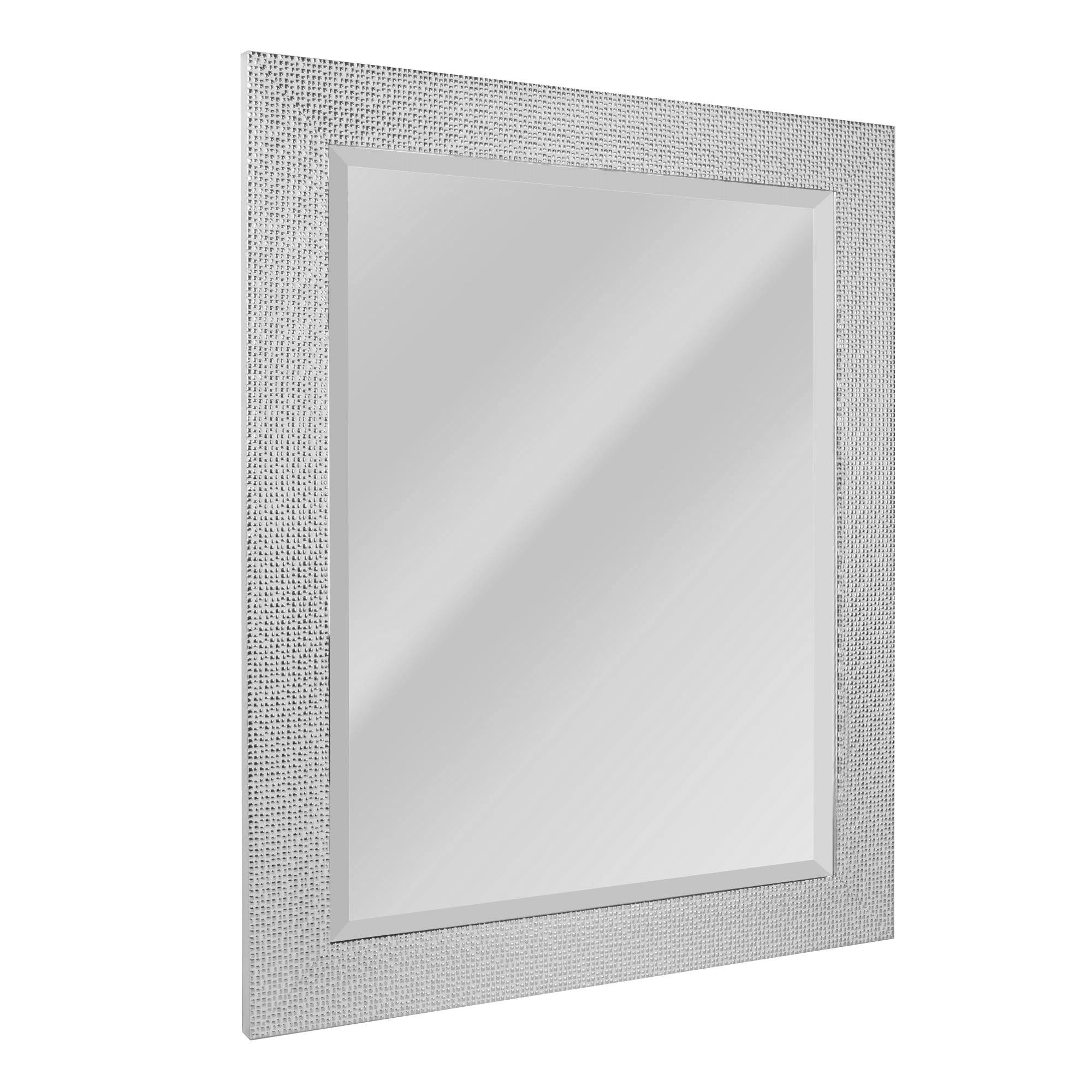 Elegant Silver Beveled 27.5" x 33.5" Rectangular Vanity Mirror