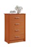 Cherry Wood 40'' High 4-Drawer Chest with Soft Close and Roller