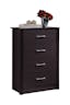 Sleek Chocolate 4-Drawer Chest with Soft Close and Roller Mechanism
