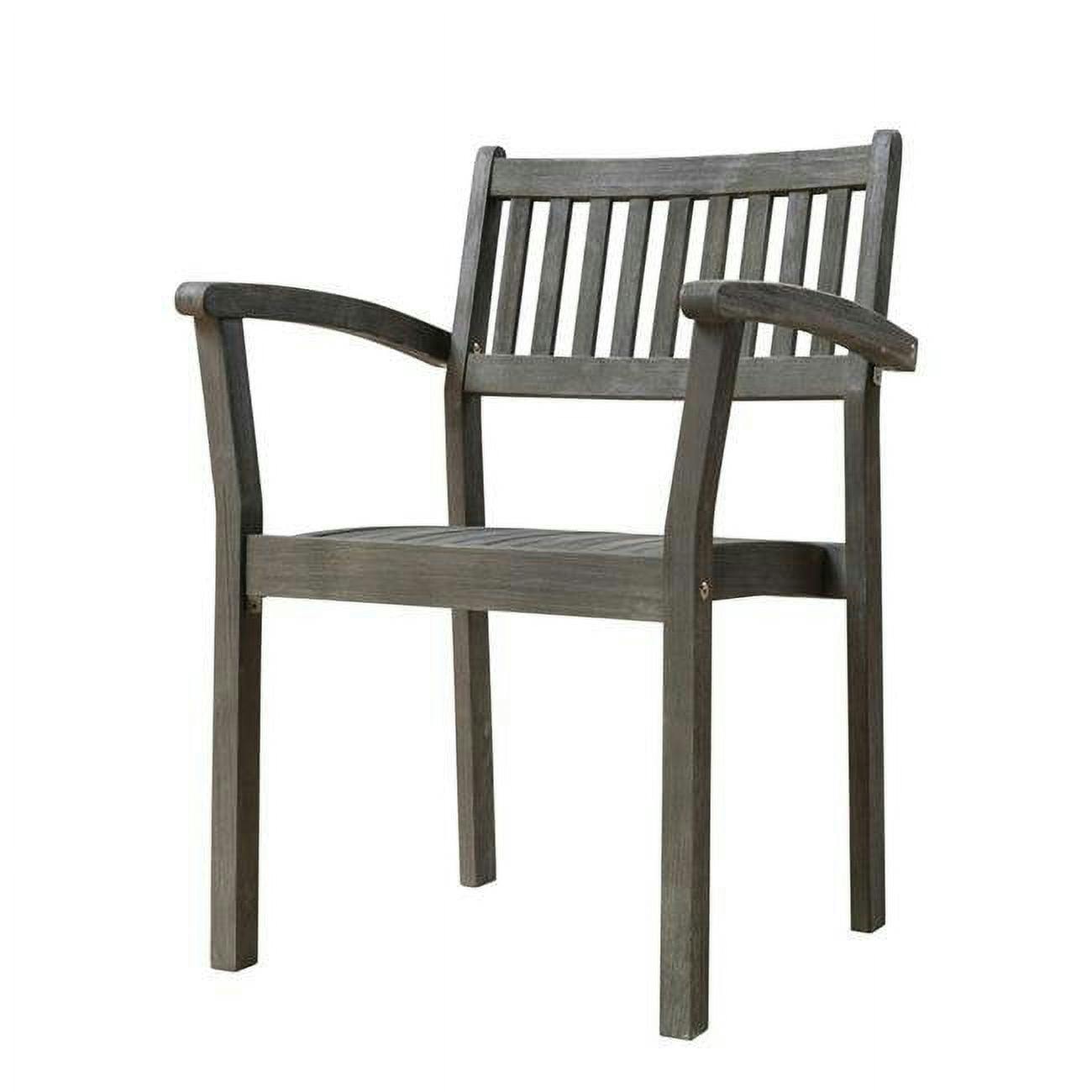 Elysian Distressed Grey Acacia Wood Stackable Armchairs