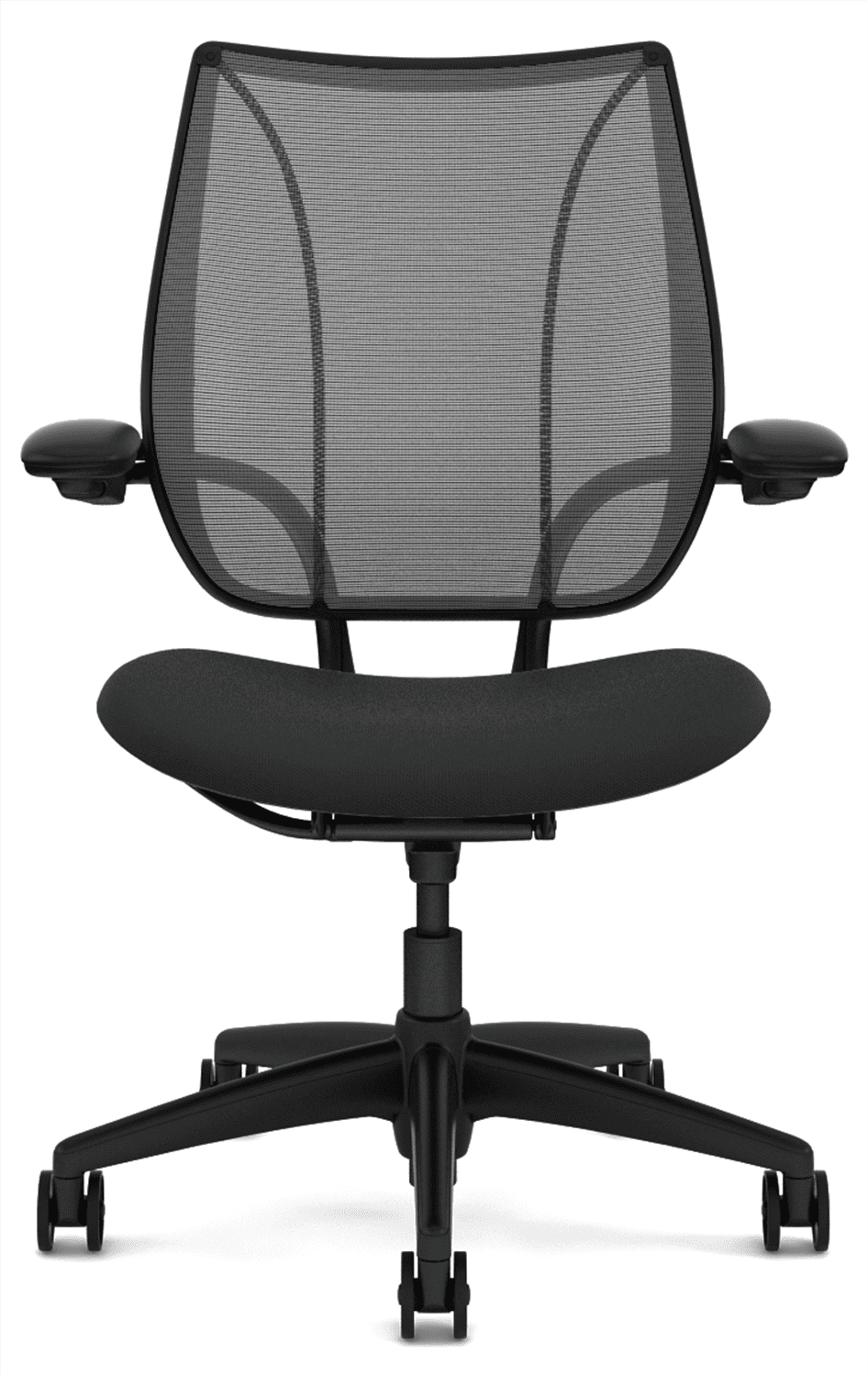 25'' Adjustable Swivel Mesh Task Chair with Black Arms