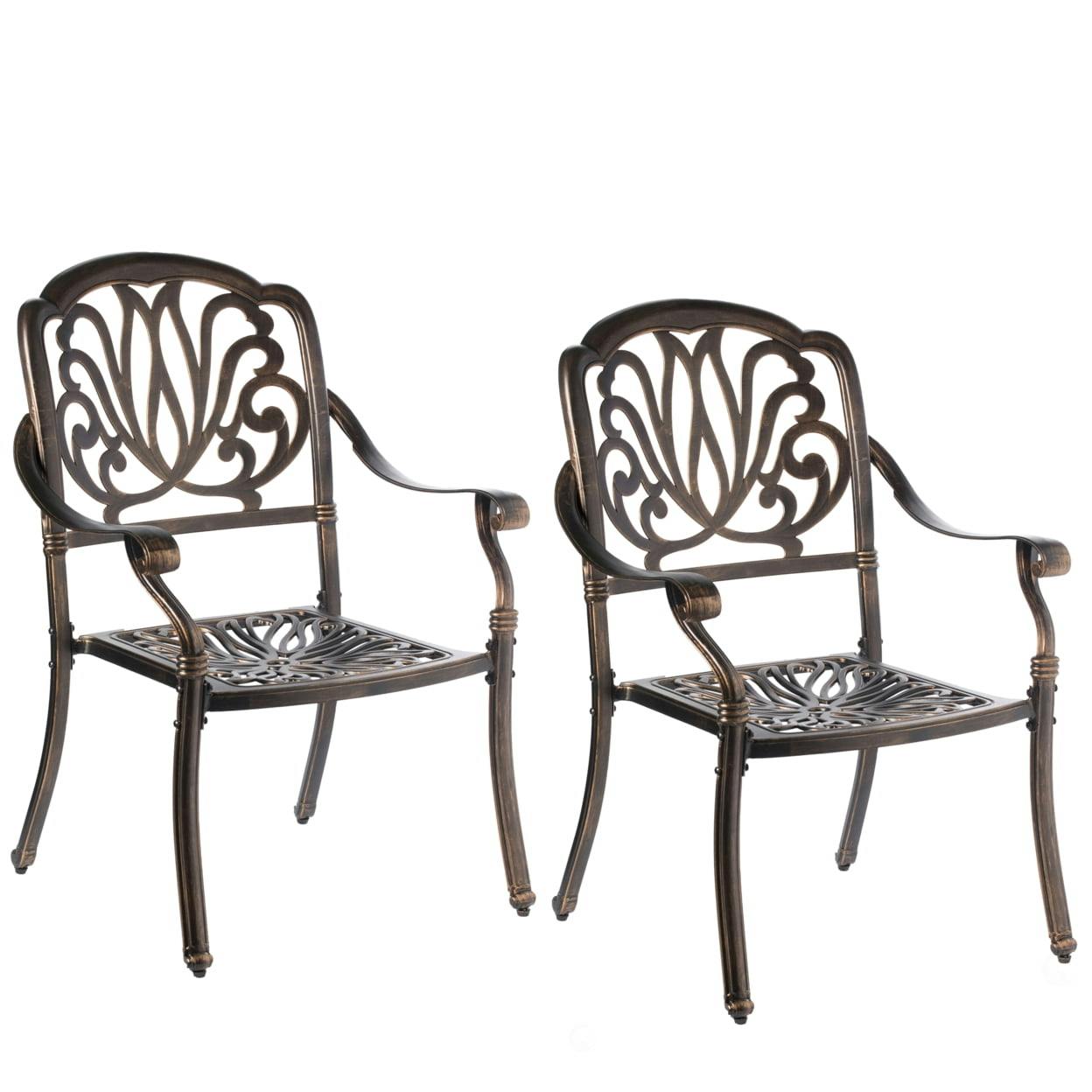 Bronze Cast Aluminum Outdoor Dining Chair Set