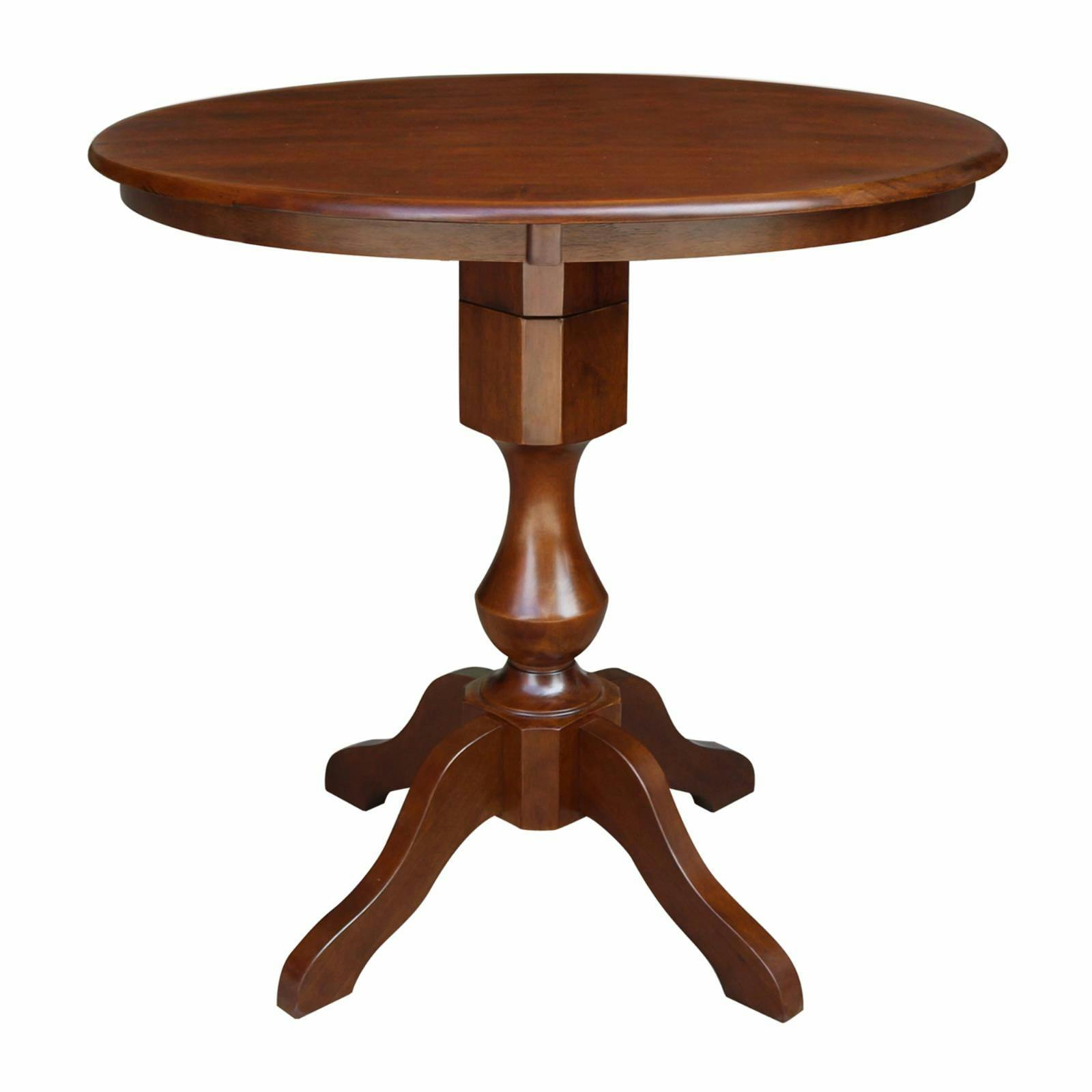Chateau Espresso 38" Round Wood Extendable Counter Table