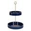 Lipton Glamorous Navy Blue and Gold Round Two-Tier Tray