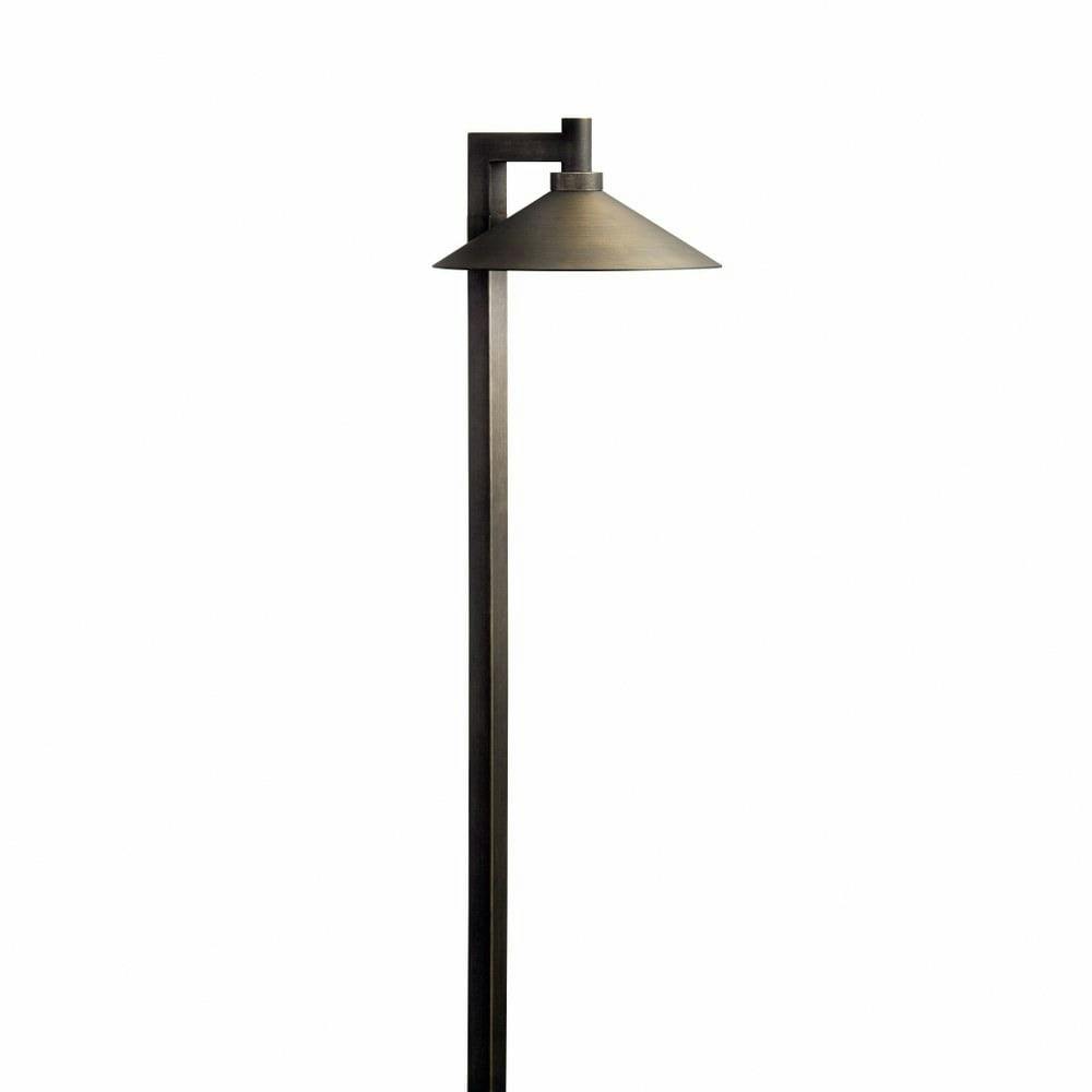 Transitional 26" Brass Pyramid LED Pathway Light in Antique Brass